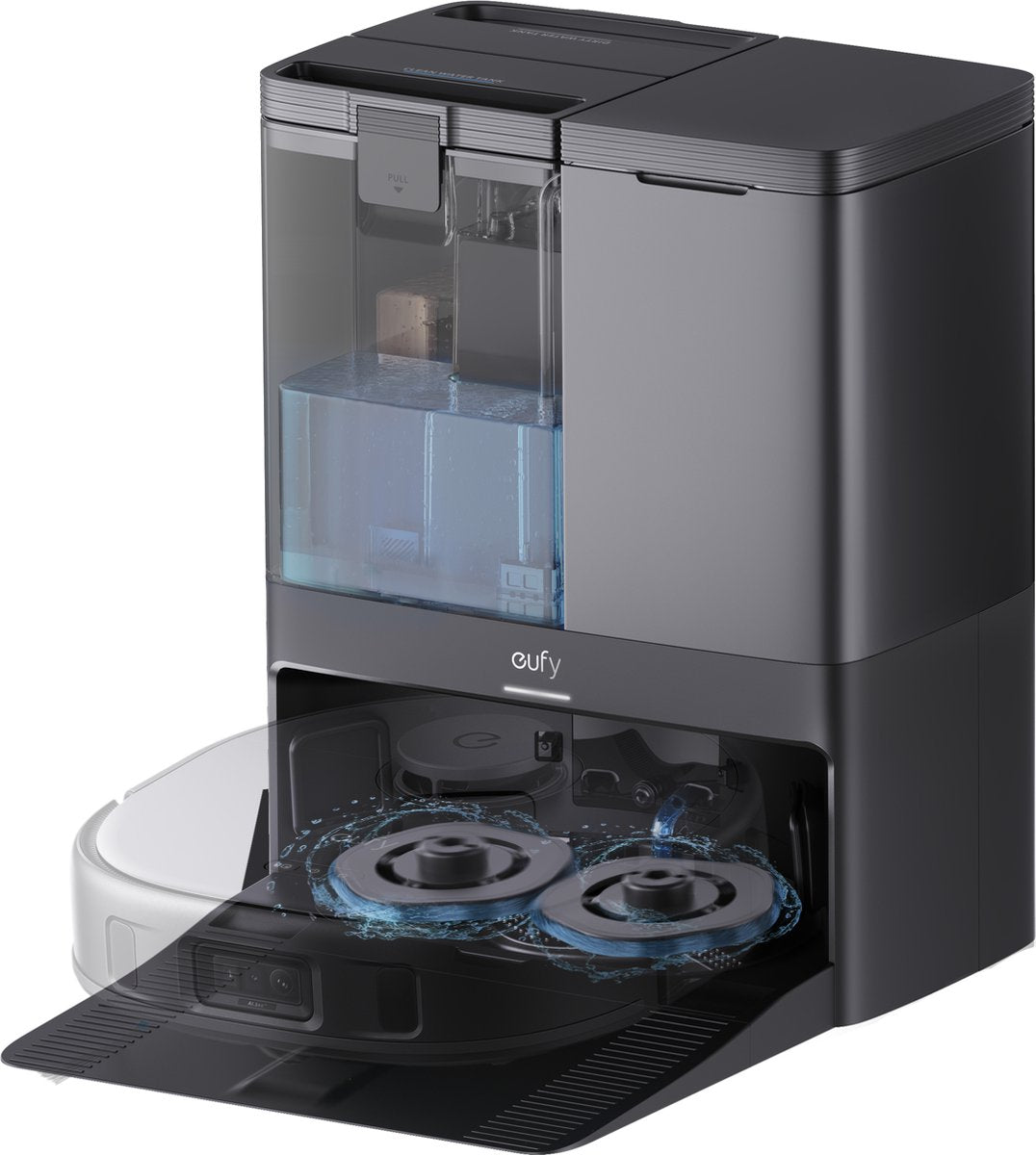 eufy Clean X10 Pro Omni Robotstofzuiger met dweil - Robot Vacuum 8000 Pa zuigkracht, tapijt detectie AI-obstakel vermijding, wast en droogt de dweil, automatisch legen en vullen