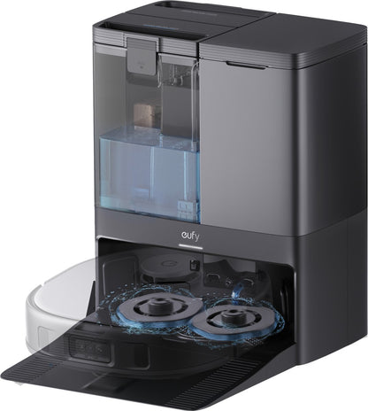 eufy Clean X10 Pro Omni Robotstofzuiger met dweil - Robot Vacuum 8000 Pa zuigkracht, tapijt detectie AI-obstakel vermijding, wast en droogt de dweil, automatisch legen en vullen