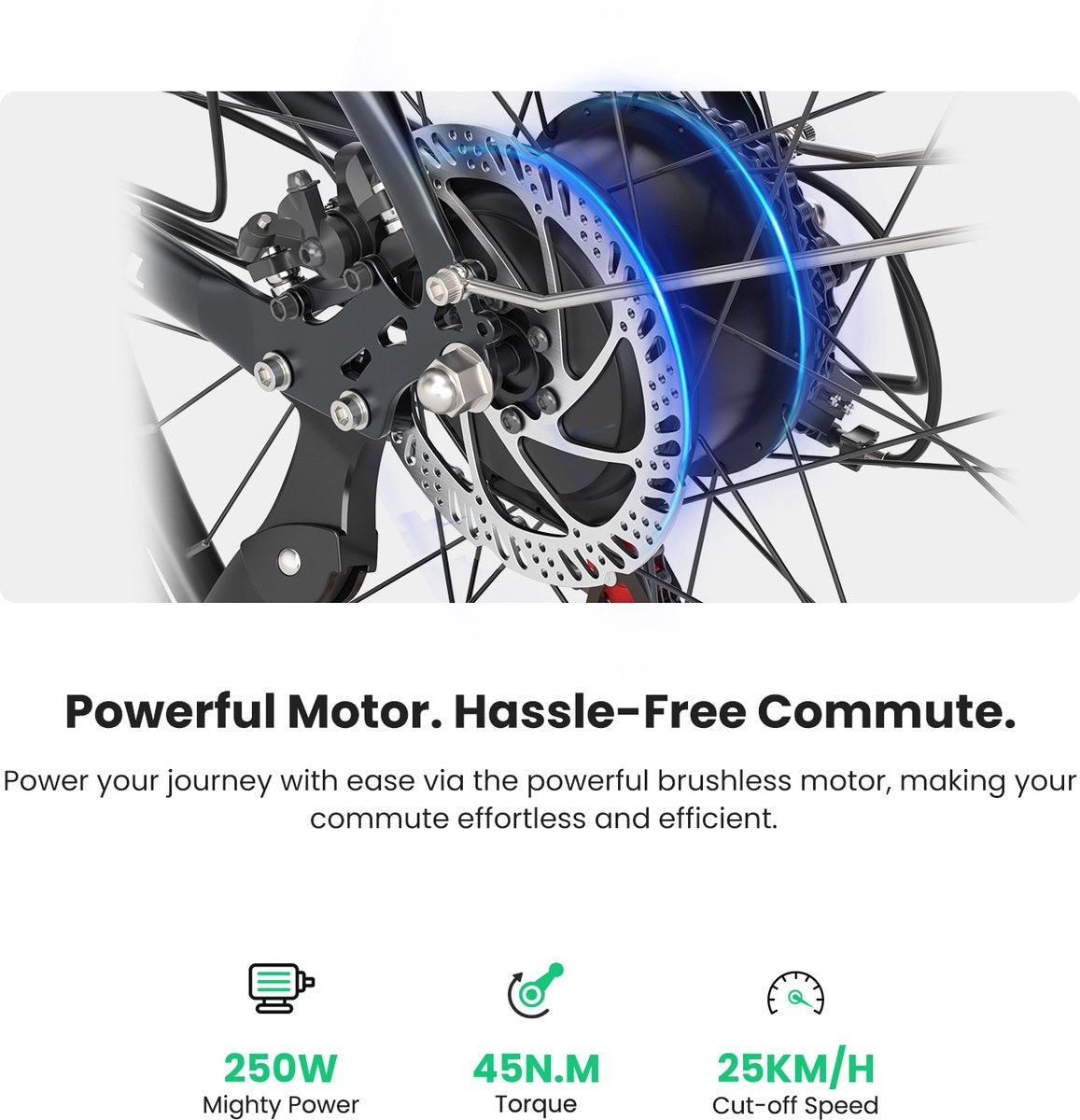 Touroll J1 ST 27,5 inch Trekking Bike met 250W Motor, 36V 15.6Ah Batterij, Max 100km Bereik, 1.8" LCD Display Shimano 7-Speed Schijfrem