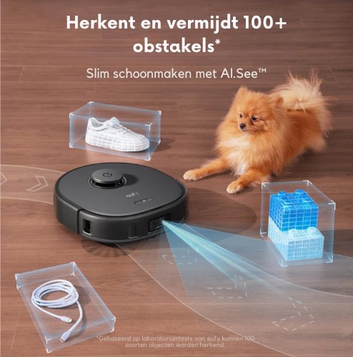 eufy Clean X10 Pro Omni Robotstofzuiger met dweil - Robot Vacuum 8000 Pa zuigkracht, tapijt detectie AI-obstakel vermijding, wast en droogt de dweil, automatisch legen en vullen