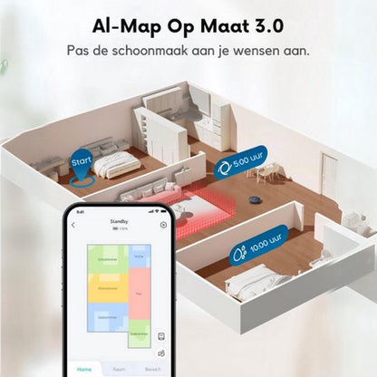 eufy Clean X10 Pro Omni Robotstofzuiger met dweil - Robot Vacuum 8000 Pa zuigkracht, tapijt detectie AI-obstakel vermijding, wast en droogt de dweil, automatisch legen en vullen