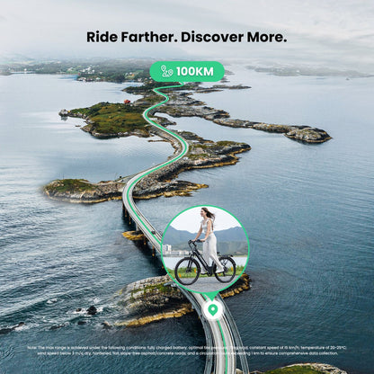Touroll J1 ST 27,5 inch Trekking Bike met 250W Motor, 36V 15.6Ah Batterij, Max 100km Bereik, 1.8" LCD Display Shimano 7-Speed Schijfrem